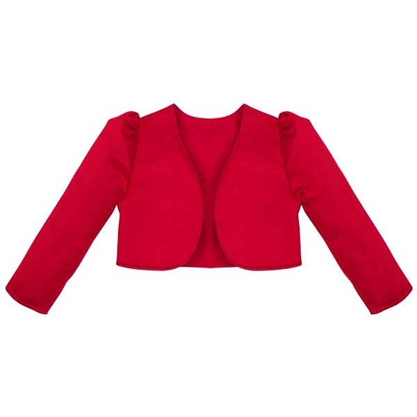 Girls Red Satin Bolero Wedding Christmas Party